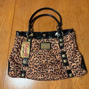 Betseyville Betsey Johnson Large Bag Animal Print Snap Closure Y2K